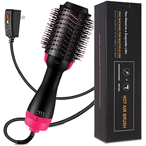 Hair Dryer Brush, Salon Hot Air Brush, 1-Step Hair Dryer and Styler volumizer for Rotating Straightening, Curling, Salon Negative Ion Dryer Brush (Hair Dryer Brush)