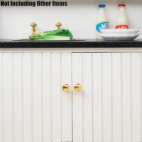 Miniatura 5 de Odoria Pomo de gabinete en miniatura de 16, tiradores de cajón, 8 pomos en miniatura, accesorios de decoración de casa de muñecas, accesorio para