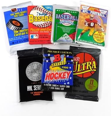 Vintage Multi-Sport Sealed Pack Lot – Assortment of Baseball Football Basketball and Hockey Trading Cards Vintage Multi-Sport Sealed Pack Lot – Assortment of Baseball Football Basketball and Hockey Trading Cards