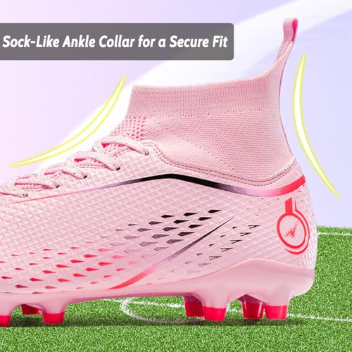 HESBITEUL Soccer Cleats Firm Ground: Unisex FG Football Shoe4