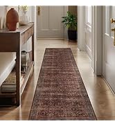 Jainmy Brick Red 2x6 Rug Runners for Hallways Non Slip, Washable Non Slip Thin Carpet Runners for...