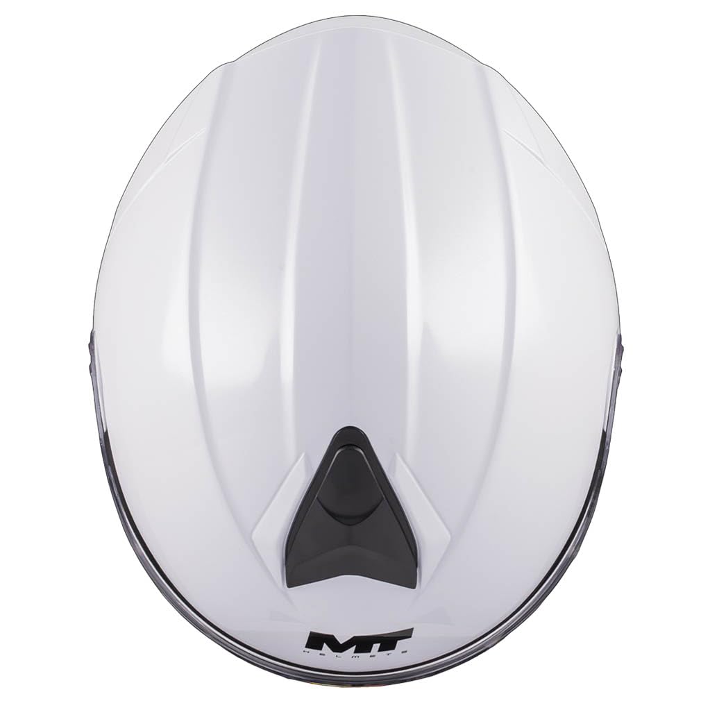 MT Genesis SV Pure Designed Blanco Bluetooth Sena Integrado - Casco de Moto Modular Abatible con Visor Solar - Helmets Unisex Hombre y Mujer - Homologado P/J ECE 22.06