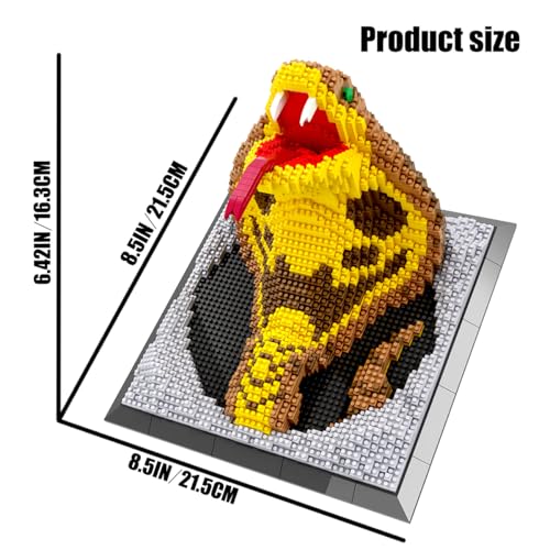 BDYDT Wall Art Snake Building Blocks Set; A Wall Decor Set for Adults Who Love Creative Hobbies(2376 Pieces) Toys Gifts for Kid and Adult