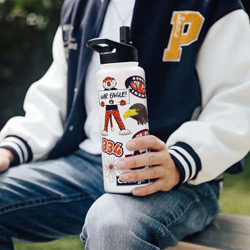Image of Logo Brands NCAA Native 34 oz Quencher Water Bottle - | Local Icons Design | Double-Wall Insulated| Leak-Proof Lid & Built-In Straw