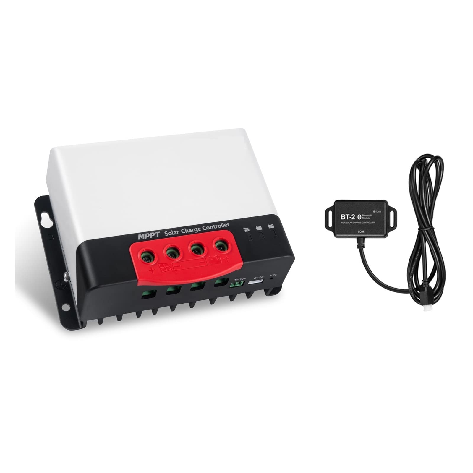 Regulator ładowania słonecznego, MPPT 50A 12V 24VAuto Panel ogniw słonecznych Regulator ładowania akumulatora Regulatory fotowoltaiczne z BT-2 RM-6 do akumulatora litowo-ołowiowego żelowego(With BT-2)