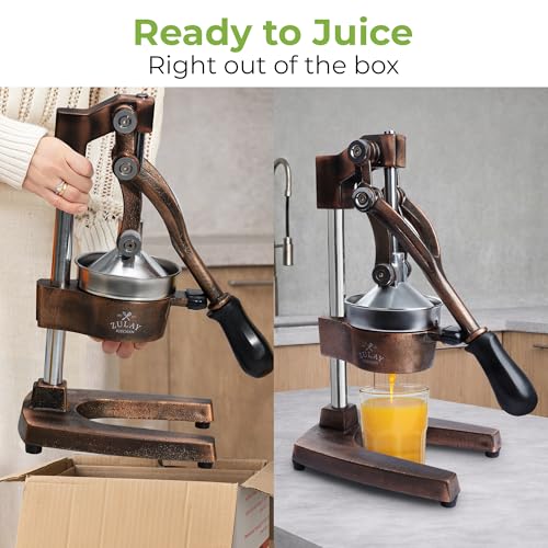 Image of Zulay Kitchen Cast Iron Juicer - Heavy Duty Manual Juicer with Detachable Strainers for Easy Cleaning, Orange Juice Press for Citrus Fruits, Perfect for Bartenders, Juice Lovers & Health Enthusiasts