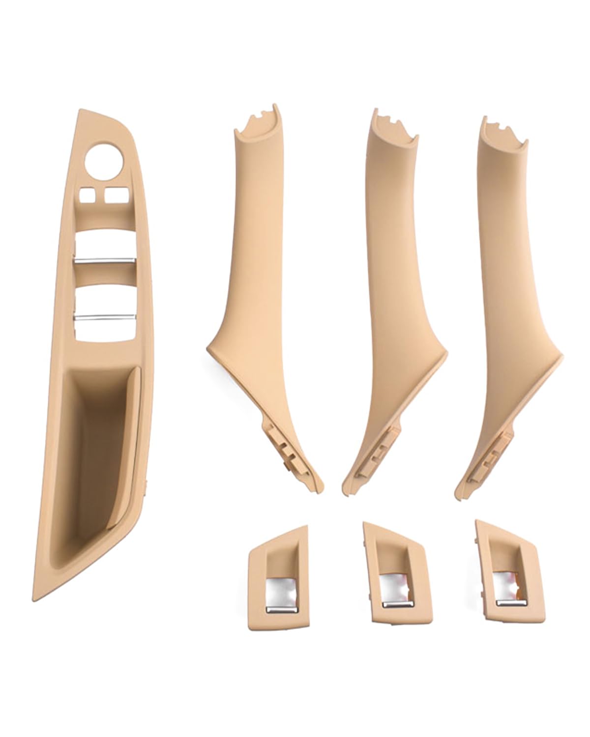Kit maniglia porta 7PCS per BMW Serie 5 F10 F11 520 530, bracciolo interruttore finestra lato guida + maniglia passeggero + coperture interruttore finestra per 523 525 528 535 (2010-2016) - Beige
