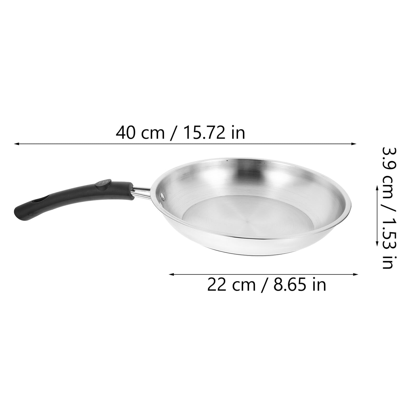 jojofuny Padella Antiaderente in Acciaio Inossidabile 22 CM Fondo Spesso Manico in PP Adatta per Piani Cottura a Gas e Induzione per Bistecche e Frittate Resistente e Facile da Pulire