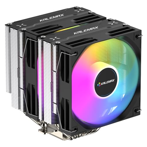Kalemax CPU Cooler, Dual-Tower, 6×6mm Heat Pipes CPU Cooling, Dual 120mm ARGB PWM Fans, 2000RPM Speed, for AMD AM4/AM5/; Intel LGA 115X/1200/1700/1851, PC Cooler, 265W TDP