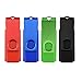 Produktbild 4 Stück Colorful USB-Stick Swivel USB 2.0 Design-Stick 5; Haltbares Gummi (schwarz rot blau grün) Mehrfarbig 32 GB