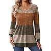 Zeagoo Womens Fall Fashion 2025 Casual Long Sleeve Shirts V Neck Floral Blouses Dressy Casual Fall Top