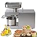 Automatic Oil Press Machine Presser Oil Ex-tractor Press Machine Hot/Cold Oil Press for Nuts Walnut Linseed Almond Rapeseed Sesame Stainless Steel 110V (2KG/h)