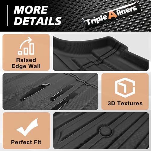 Image of TripleAliners Truck Mat Compatible with 2022-2026 Toyota Tundra 6.5FT Accessories, Truck Bed Mat Heavy Duty Custom Fit All Weather Protection TPE Pickup Liner