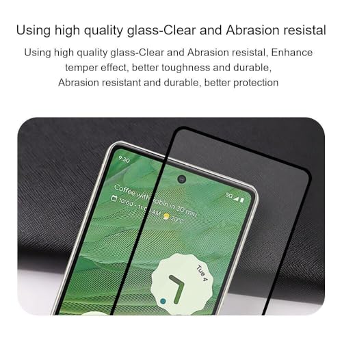 Image of Casodon Designed for Google Pixel 8 5G Tempered Glass Screen Protector Guard (Black) Full Screen Coverage with Easy Installation Kit