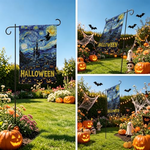 Witch Pumpkin Haunted House Halloween Garden Flag 12×18 Inch Outdoor Flag - image 5