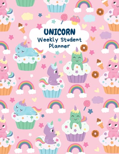 Unicorn Weekly Student Planner: 52-Week Planner, Cute Notebook for Elementary Kids, Girls: Non Dated Journal for Productivity with Weekly Tables and Space for notes (8.5”x11”) image 2