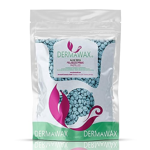 Dermawax 400g Aloe Vera Wachsperlen – Sanfte Haarentfernung ohne Wachsstreifen – Für Gesicht, Beine, Achseln, Intimbereich & Brazilian Waxing – Hautschonendes Heißwachs für empfindliche Haut