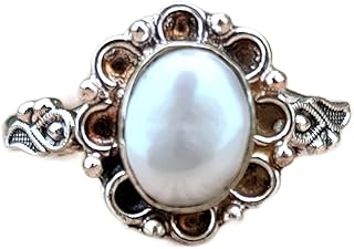Pearl Ring, June Birthstone Ring, White Stone Ring, Oval ~ Gemstone Ring, Natural Pearl Jewelry, Healing Ring, Handmade Gemstone Jewelry, 925 Sterling Sliver Plated, Best Gifts Forever, Boho Ring, Daily Wear Ring, Engagement Ring