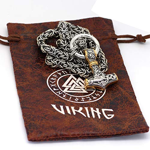 Collier Mjolnir anti-ternissement, l'amulette de Thor en acier durable