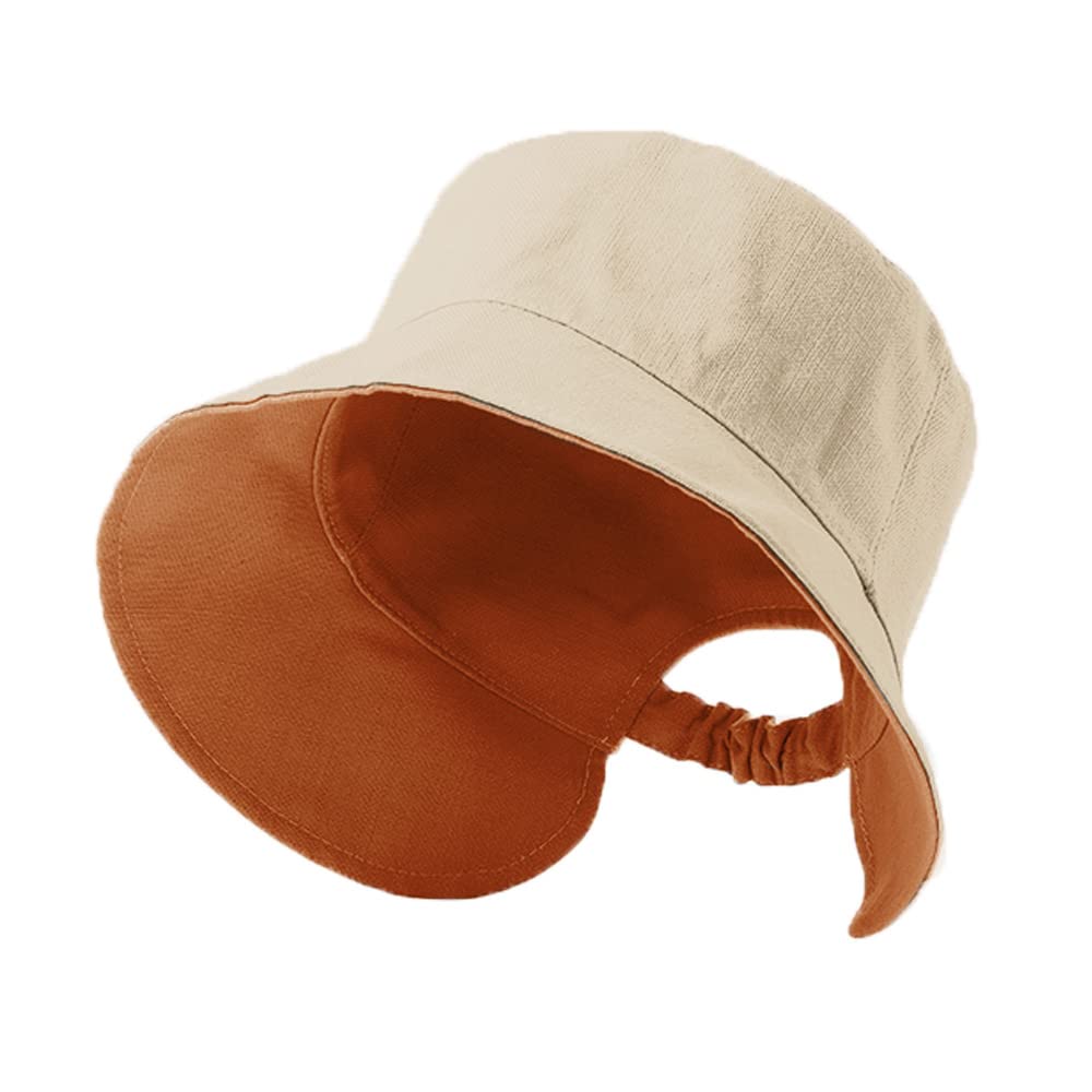 YAMEEPonytail Sun Hat for Women Reversible Bucket Hat UV Protection Foldable Wide Brim Beach Hats