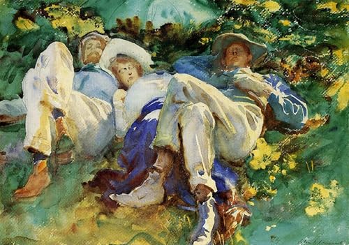 Paisaje Lienzo Decorativo para Paredes Vacías Cuadro Siesta de John Singer Sargent 60x90