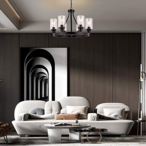 Farmhouse-Chandelier-Lighting-Round-6-Lights-Black-with-Glass-Shade-Ceiling-Hanging-Vintage-Rustic-Light-Fixture-for-Dining-Room-Living-Room-Foyer-Porch-Kitchen-Island Farmhouse Chandelier Lighting Round 6 Lights Black with Glass Shade Ceiling Hanging Vintage Rustic Light Fixture for Dining Room Living Room Foyer Porch Kitchen Island