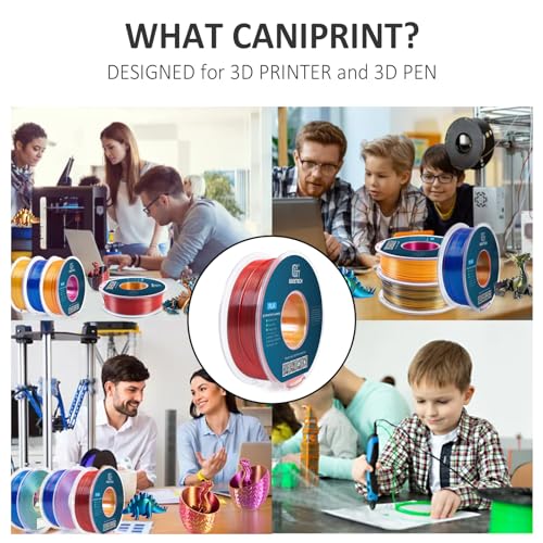 Image of Geeetech Silk PLA Tri Color Filament 1.75mm 3D Printer Filament, Coextrusion Red Gold Black Tri-Colors Metal-Like Shiny Silk PLA Filament, 1kg (2.2lbs) 1 Spool, Dimensional Accuracy + /- 0.02 mm