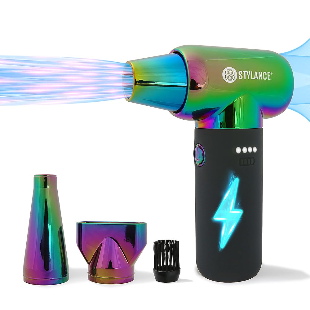 STYLANCE Compressed Barber Air Duster,110000RPM Portable Hand Held Mini Fan, for Cooling, Cleaning,Salon,Home, Type-C Charging