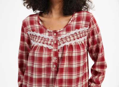 AVIIER Women's Long Sleeve Cotton Nightgown with Pockets - $9.99