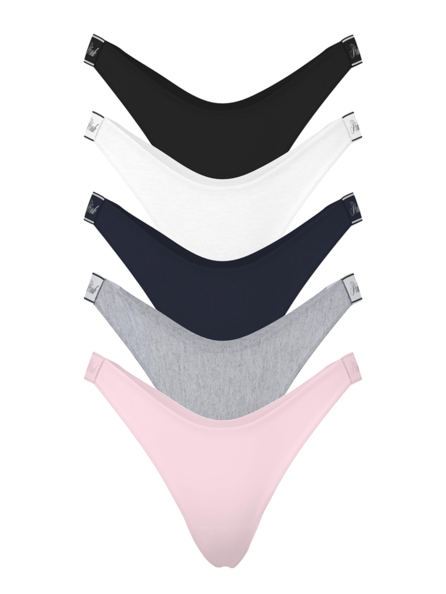 Victorias Secret PINK Womens Cotton Logo Thong Underwear Panties for Women Multi Pack XS-XXL