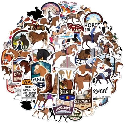 50 Packs Equestrian Sports Stickers Water Bottles Laptop Phone ...