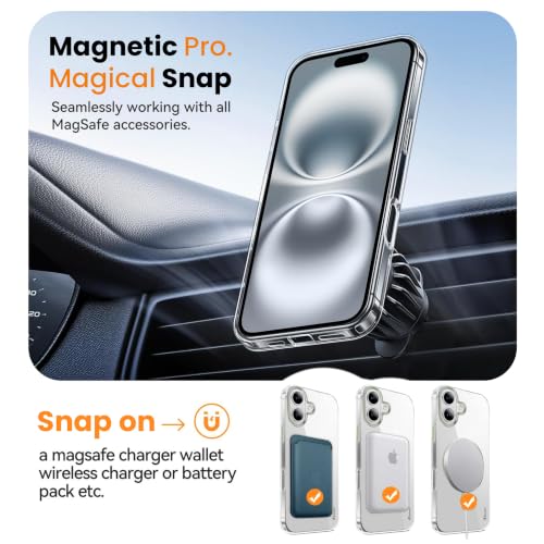 Image of KARWAN Crystal Clear Magnetic Back Case Cover Compatible with iPhone 17 Anti-Yellow Transparent Shockproof Cover with Camera Protection, Scratch Resistant, MagEaze Wireless Charging Support