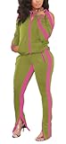 Women Casual 2 Piece Outfit Long Pant Set Sweatsuits Tracksuits