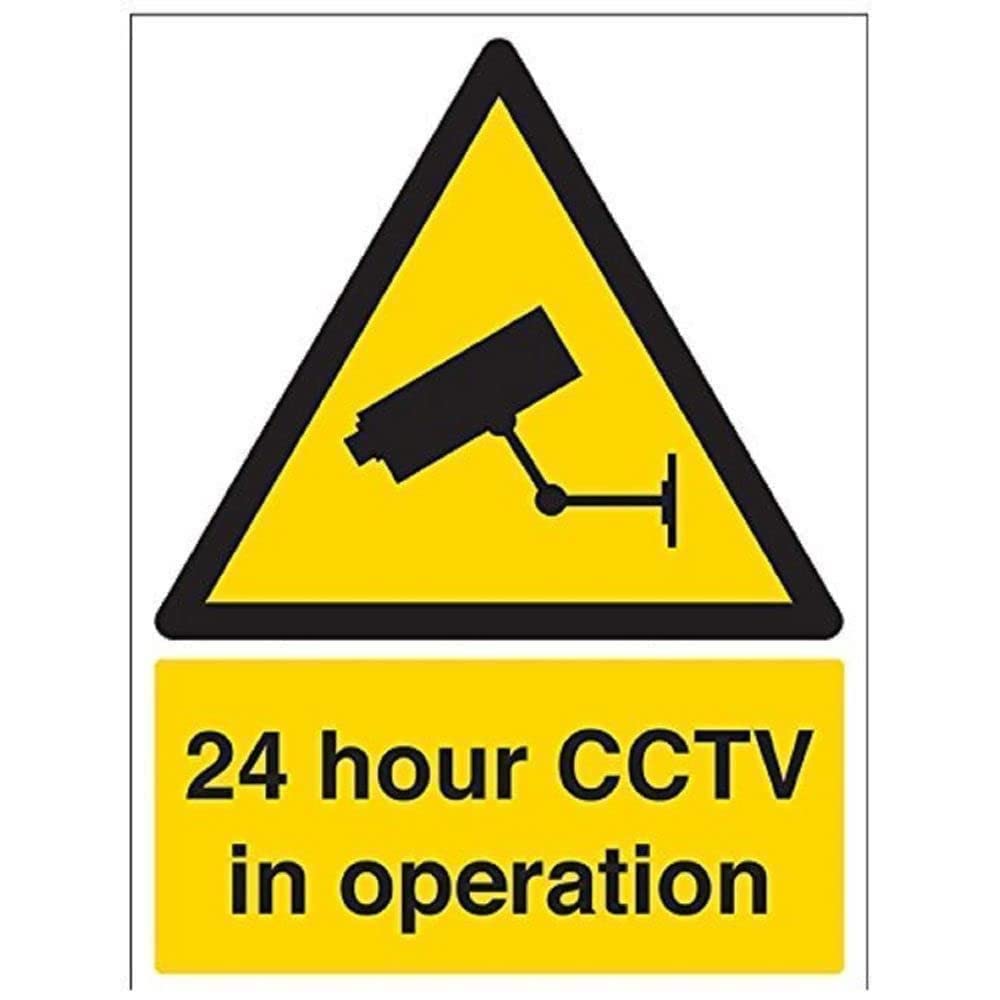 V Safety Security Notice, CCTV In Operation Sign - 300mm x 400mm - 1mm Rigid Plastic