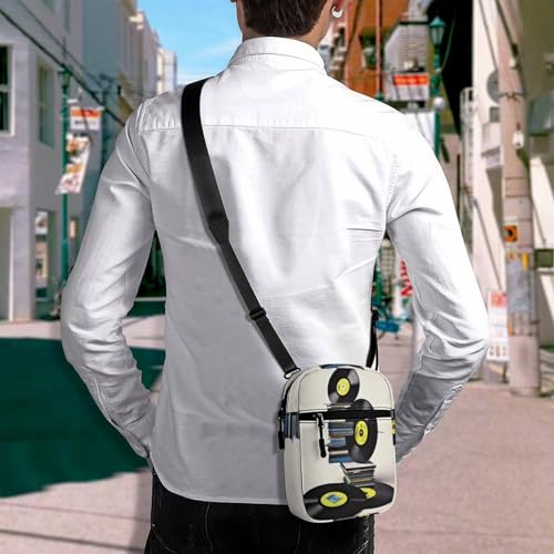 Personalized Small Crossbody Bag Water Resistant Messenger Bags Mini Vinyl Records And Tapes Printing SlingBag For Men Women4