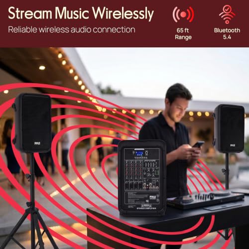 Image of Pyle Portable PA System with Bluetooth, 8 inch Speakers