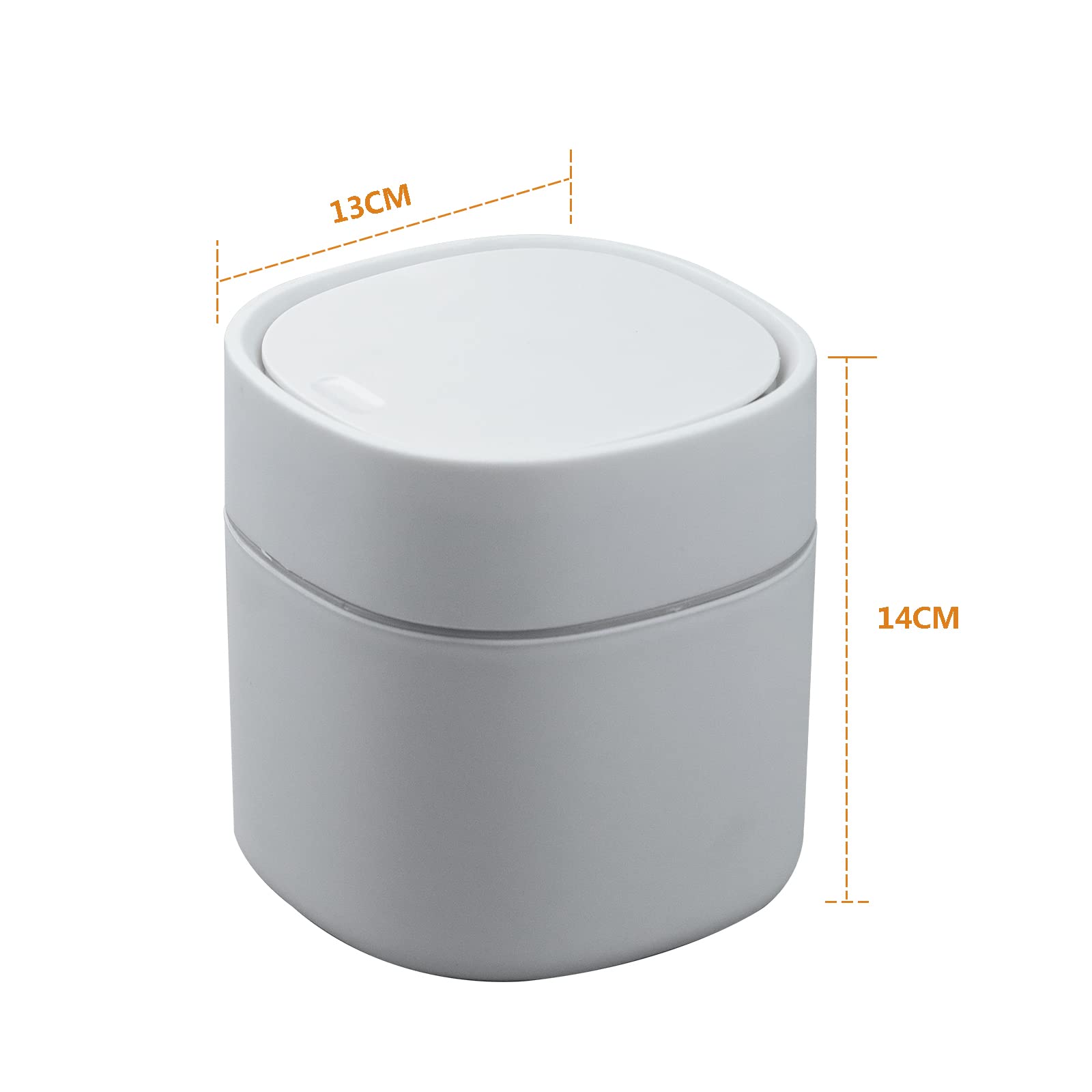 Kazai.® Mini-afvalemmer voor de badkamer, 'Tove', 2 l, kleine wc-afvalemmer exclusief design uit Berlijn, voor badkamer, keuken, kantoor of tafel, antislip, binnenemmer, wit