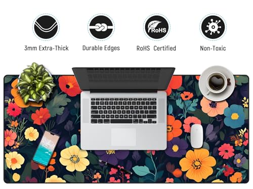 Image of JIALONG Large Gaming Mouse Pad - Extended Desk Mat for Gaming and Office | XXL large size; non-slip rubber base; precision stitched edges;smooth mouse control; fit for gaming & office use