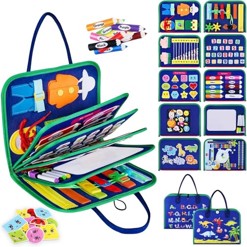 ANOMM Montessori Busy Board di Feltro, Giochi Montessori Didattici Montessori
