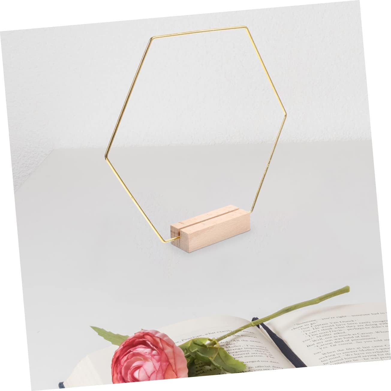 10pcs Hexagon Metal Wreath Rings with Base for DIY Floral Arrangements Candle Rings and Party Decorations and Versatile Wedding Centerpieces