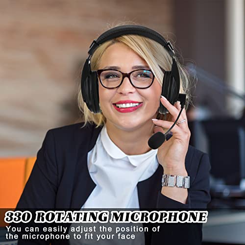 10 Pack Bulk Headset With Boom Microphone Wired 3.5Mm Stereo Headset Noise Canceling Computer Headset Disposable Stereo Classroom Headphone For Office Meeting Distance Learning Chat Call Music, Black #TOP5