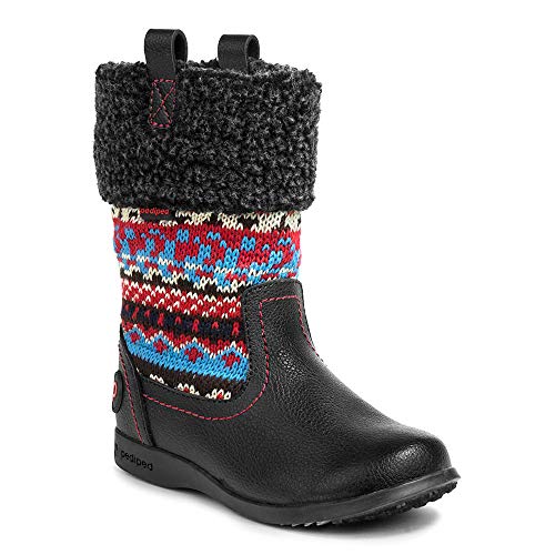 pediped Flex Kacie Fashion Boot (Infant/Toddler/Little Kid/Big Kid),Black,25 EU(8.5 E US Toddler)