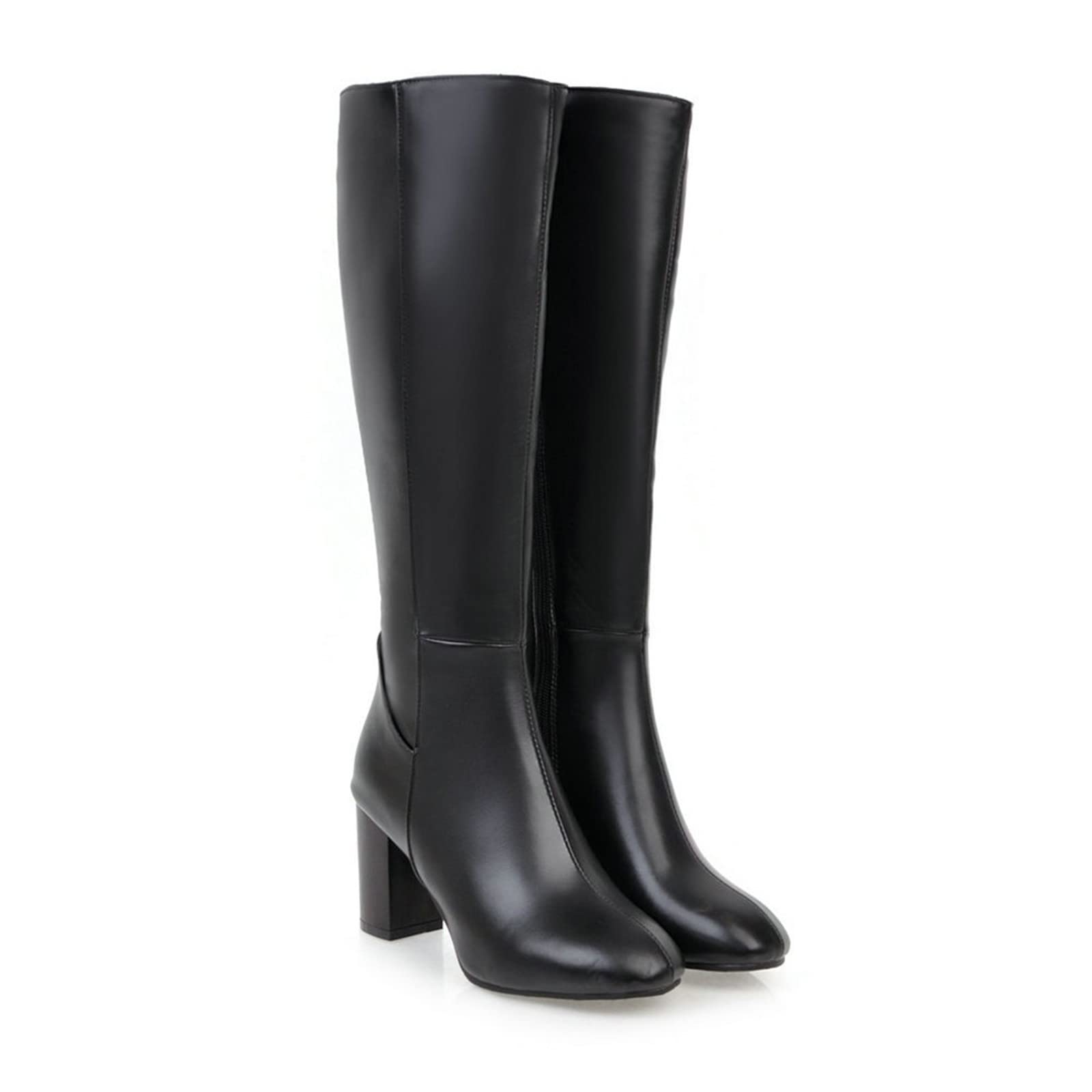 Botas de piel para mujer, botas altas de tacón alto por encima de la rodilla, botas de equitación, botas de invierno para mujer
