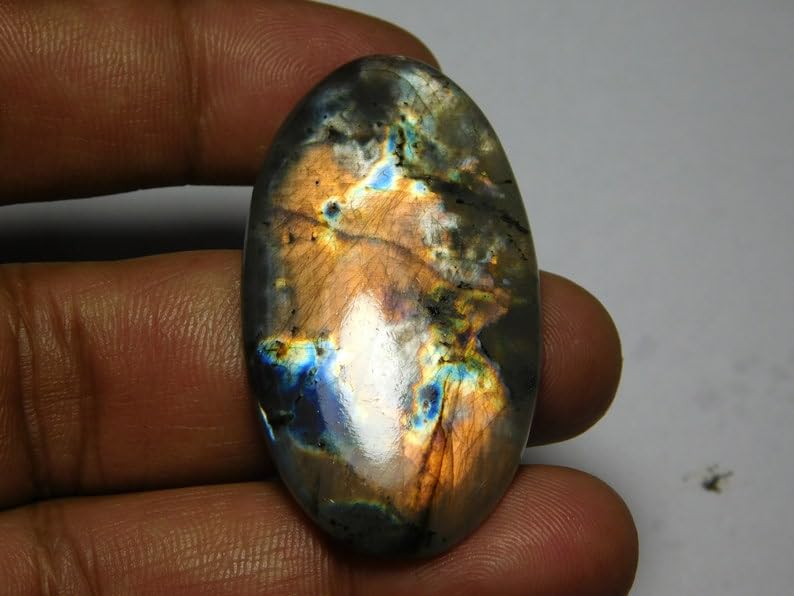 Labradorite naturelle cabochon ovale 46x26mm pour création bijoux