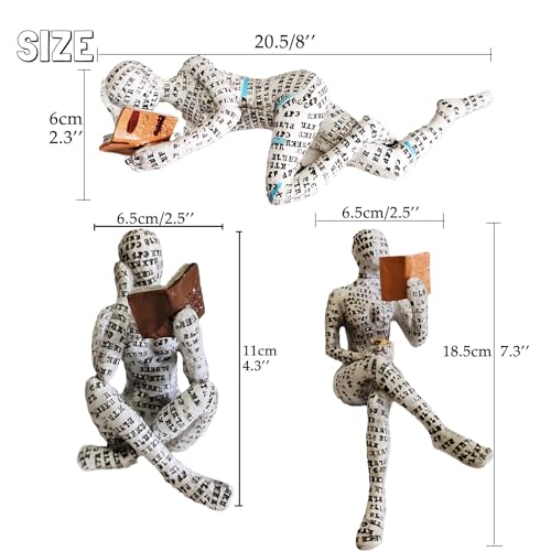 Figuritas decorativas de mujer leyendo 3 pzs miniatura 4