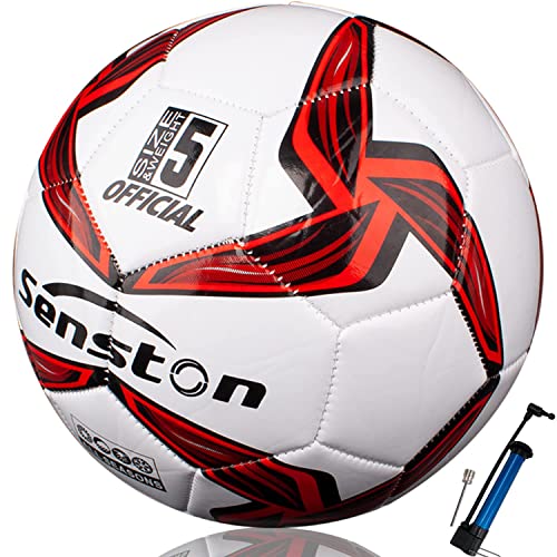 Image of Senston Soccer Ball for Kids and Adult Training Ball Size 5 Official Match Football Balls with Pump