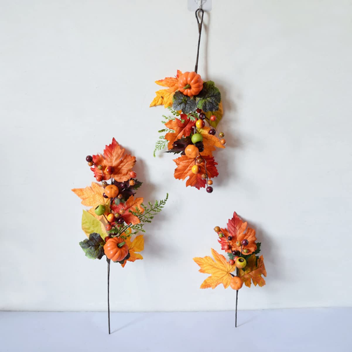 Gadpiparty Zweige Herbst 10 STK Faux-ahorn-kürbis Ahornblatt Fallen Künstlicher Kürbiszweig Ahornblatt-Bouquet Künstlicher Ahornblattzweig Thanksgiving-kürbiszweig Requisiten Seidenblume Herbst