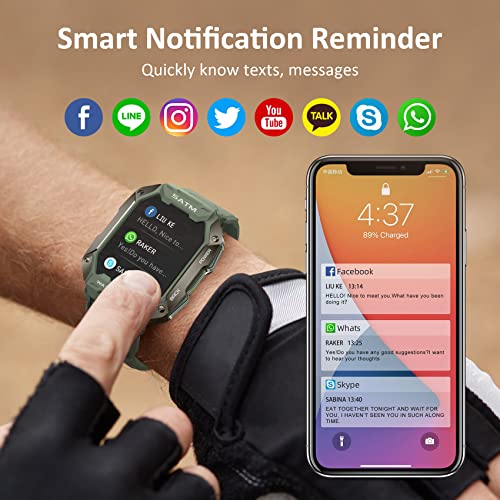 Image of AMAZTIM Smart Watches for MenWomen-5ATM /IP69K Waterproof Fitness Tracker Smart Watch for Android iPhones with Heart Rate Watch- 1.43''Tactical Military Sports Smart Watch