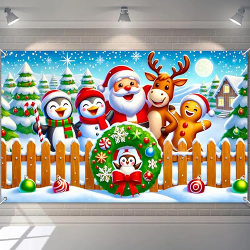 Banner Navideño BlissYard 71x43 Inch con Personajes miniatura 1