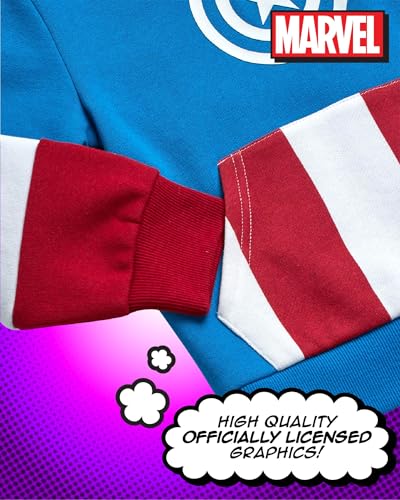 Marvel Boys Sweat Suit Set - 2 Piece Captain America Spiderman Fleece Pullover Graphic Hoodie and Sweatpants for Boys (3T-7)4